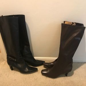 Leather heeled boots